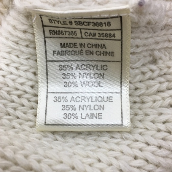 CUPCAKES AND CASHMERE Sweater Wool Fisherman Cable Knit Distressed Size Small - Picture 10 of 11